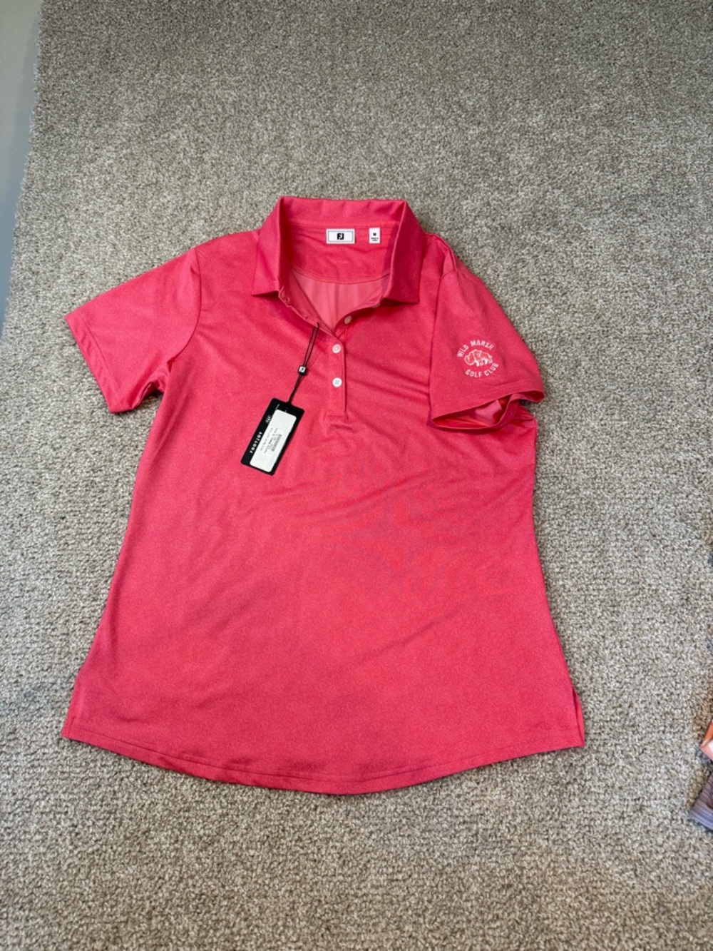 Women’s FootJoy Pink Short Sleeve Golf Polo- NEW- Medium